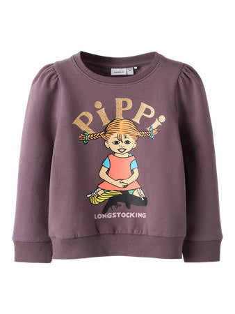 Name it Sovej Pippi-sweatshirt – Lila