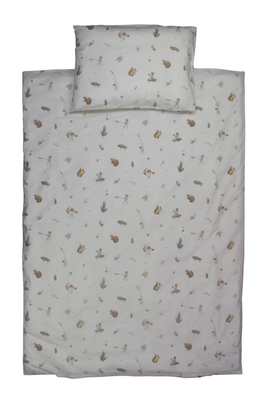 Beskow Tomtebobarnen, Påslakanset, spjälsäng, beige