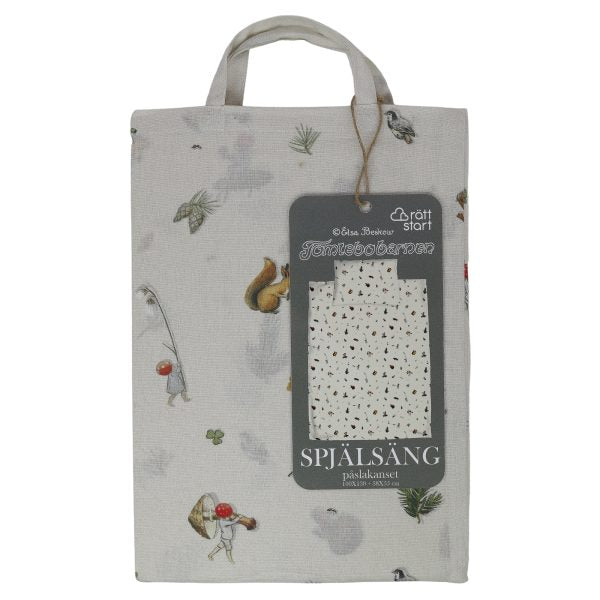 Beskow Tomtebobarnen, Påslakanset, spjälsäng, beige