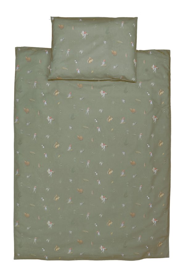 Beskow Tomtebobarnen, Påslakanset, vagn/vagga, grön