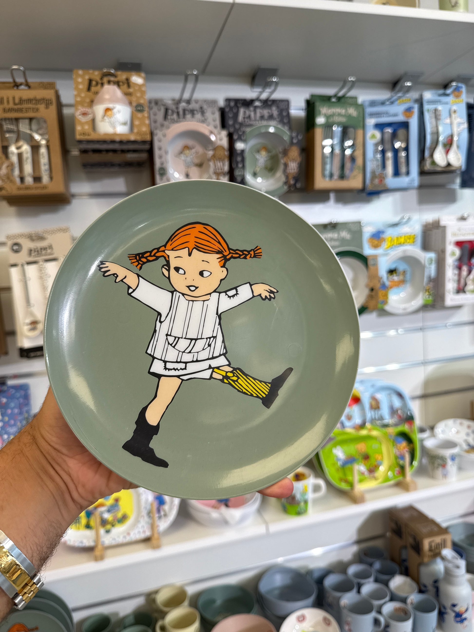 Pippi Cirkus, Flat tallrik, grön