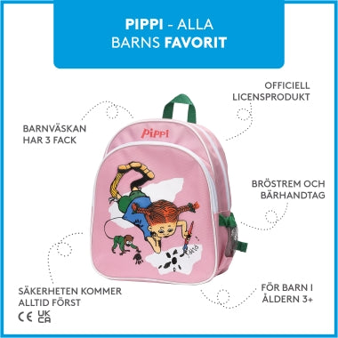 Micki - Pippi Långstrump Ryggsäck, Rosa