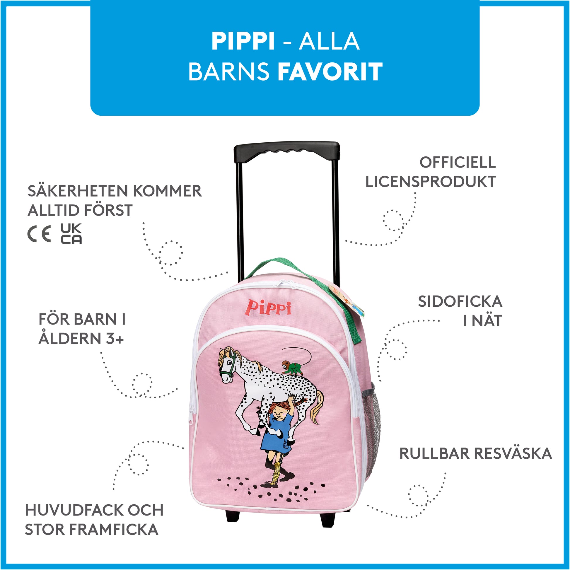 Micki - Pippi resväska, Rosa
